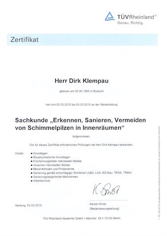 schimmelbeseitigung rostock zertifikat